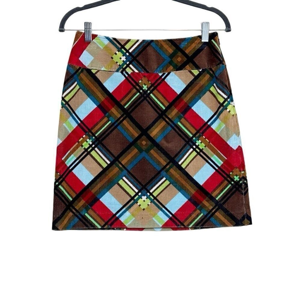 Etcetera plaid corduroy mini skirt size 2